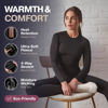 Picture of Thermajane Long Johns Thermal Underwear for Women Fleece Lined Base Layer Pajama Set Cold Weather (Small, Black)