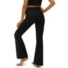 Picture of COPYLEAF Women's Flare Yoga Pants with Pockets-V Crossover High Waisted Bootcut Yoga Leggings-Flare Bell Bottom Workout Gym Leggings Black