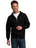 Picture of Fruit of the Loom Eversoft Fleece Hoodies, Pullover, Moisture Wicking & Breathable, Sizes S-4x, Black Full Zip, Large