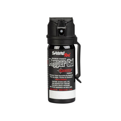 Picture of SABRE Crossfire Pepper Gel for Self Defense, Deploys At Any Angle, Maximizes Target Acquisition Against Threats, Easy Carry Belt Clip, Safety Flip Top, Max Police Strength Pepper Spray, 1.5 fl oz
