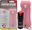 Picture of FIGHTSENSE Self Defense Pepper Spray - 1/2 oz Compact Size Maximum Strength Police Grade Formula Best Self Defense Tool for Women W/Leather Pouch Keychain (Pink)