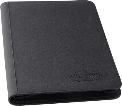 Picture of Foalgo 9 Pocket Card Binder, Premium Zip Trading Card Binder, 540 Double Sided Pocket PU Collection Binder, Collector Album, Card Folder for MTG, TCG, Sports Cards (Black)