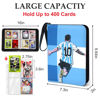 Picture of 400 Pockets Soccer Card Binder for Soccer Trading Cards Collectors,Portable Waterproof Soccer Card Storage Bag with Removable Sleeves,Compatible with Sports TCG Soccer Cards 2024-2025
