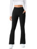 Picture of COPYLEAF Womens Yoga Pants with Pockets High Waisted Flare Leggings Bell Bottom Yoga Dress Pants Seamless Bootcut Pants(Black L)