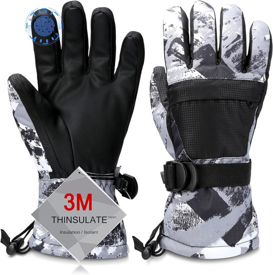 Picture of Ski Gloves, Warmest Waterproof and Breathable Snow Gloves for Cold Weather, Fits Both Men & Women,for Parent Child Outdoor