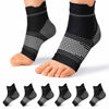 Picture of Plantar Fasciitis Sock (6 Pairs) for Men and Women, Compression Foot Sleeves with Arch and Ankle Support (Black, Large)