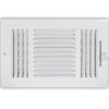 Picture of EZ-FLO 10 x 6 Inch (Duct Opening) Air Vent Cover for Wall or Ceiling, Three-Way Ventilation Register, Solid Steel HVAC Register Cover, White, 61614