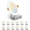 Picture of Amico 12 Pack 6 Inch 5CCT Ultra-Thin LED Recessed Ceiling Light with Junction Box, 1050LM Brightness, Dimmable Canless Wafer Downlight, 12W, ETL&FCC