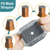 Picture of 24 Pcs Chair Leg Floor Protectors Square, Silicone Felt Furniture Leg Pads Caps Covers for Hardwood Floors (Fit:1-1/16" to 1-5/8")