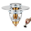 Picture of QYHNYJF Bathroom Sink Stopper,UniversalBasin Pop Up Bathroom Drain Stopper, for 1.1~1.5 in U.S. Standard Drain Holes, with Hair Catcher Anti Clogging Bathroom Sink Drain Strainer (Silver)