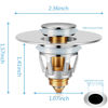 Picture of QYHNYJF Bathroom Sink Stopper,UniversalBasin Pop Up Bathroom Drain Stopper, for 1.1~1.5 in U.S. Standard Drain Holes, with Hair Catcher Anti Clogging Bathroom Sink Drain Strainer (Silver)