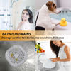 Picture of Hair Drain Catcher,Square Drain Cover for Shower Silicone Hair Stopper with Suction Cup,Easy to Install Suit for Bathroom,Bathtub,Kitchen 2 Pack (Sliver Grey)