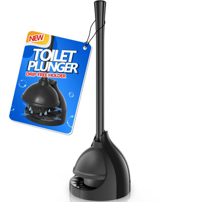Picture of LOVLOY Toilet Plunger with Holder, Plunger with Unique Holder, Plungers for Bathroom with Holder, Toilet Plunger Heavy Duty (1, Black)