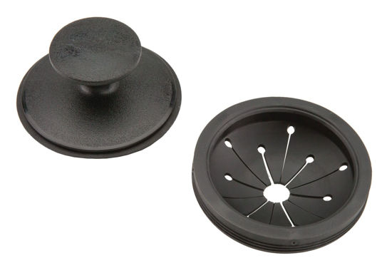 Picture of Waste King Black Disposer EZ Mount Garbage Disposal Stopper and Splash Guard for Sink Drain, 1025