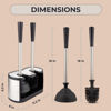 Picture of UMIEN Toilet Brush and Plunger Set 18-in - Updated 2025 No-Rust - Stainless Steel Design - Long Handles - with Freestanding Canister