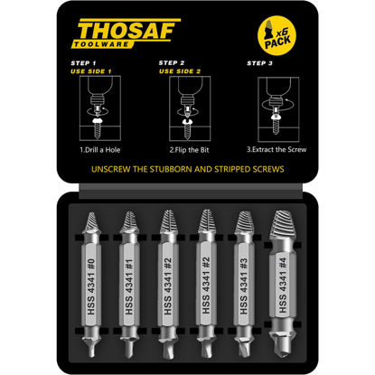 Picture of Gifts for Men,Damaged Screw Extractor Set-Valentines Day Gifts for Him,Mens Gifts,Husband,Stripped Screws Nuts & Bolts Drill Bit Tools for Easy Removal of Rusty Broken Hardware Gifts