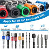 Picture of 12PCS Bit Holders 1/4 Socket, Hex Shank Screwdriver Bit Holder for Impact Driver Drill Bit Keychain Extension Bar Quick Release Easy Change, Screwdriver Bit Holders for Tools & Home Improvement Gift