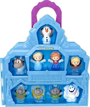Picture of Fisher-Price Little People Toddler Toy Disney Frozen Carry Along Castle Case Playset with Figures for Pretend Play Kids Ages 18+ Months