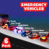 Picture of Tub Works® Emergency™ Cars Light Up Bath Toys, 6 Pack | Water-Activated Light Up Toys Flash & Change Color | Soft, Squeezable Baby & Toddler Bath Toys | Sensory Toys with Bath Lights for Kids Bath