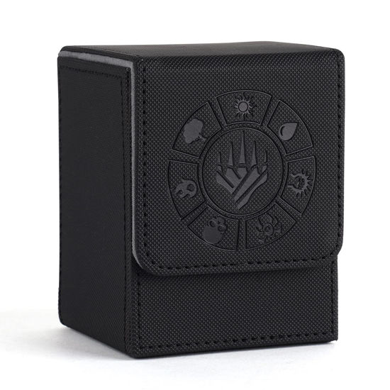 Picture of Arkeiliy Card Deck Box, 110+ Storage MTG Deck Box with 50 Pcs Card Sleeve, Collectible Trading Card Cases for Magic Commander and More (Black)