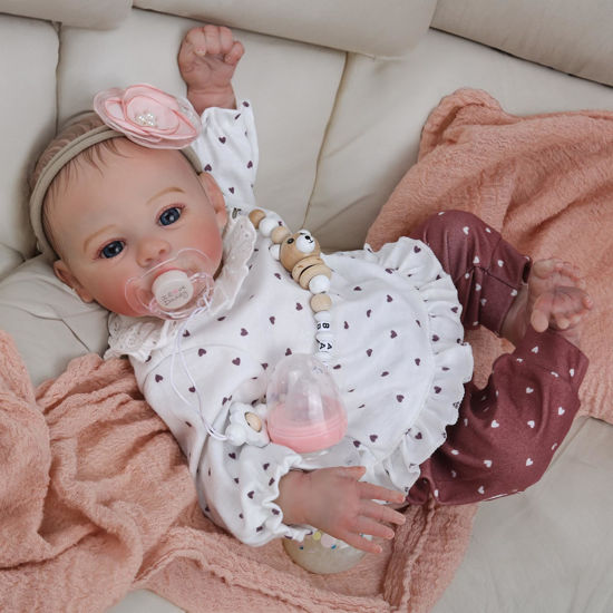 Picture of KSBD Lifelike Reborn Baby Dolls - 18 Inch Realistic Newborn Baby Dolls Girl, Real Life Baby Dolls with Soft Weighted Body, Real Baby Reborn Gift Set for Kids Age 3+…
