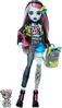 Picture of Monster High Frankie Stein Doll in Denim Jacket & Shorts, Includes Pet Dog Watzie & Accessories Like a Backpack, Snack & Notebook
