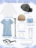 Picture of Luces Old Lady Costumes for Girls, 100th Days of School Dress Up, Grandma Costume Cosplay Dress Coat Set for School Party