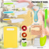 Picture of RISICULIS 11 Pieces Wooden Kids Kitchen Knife, Kids Knife Set Include Wood Kids Knife, Serrated Edges Plastic Toddler Knife, Crinkle Cutter, Sandwich Cutter, Y Peeler, Cutting Board