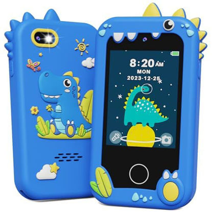 Picture of KOKODI Kids Smart Phone Toys, Touchscreen HD Dual Camera Cell Phone for Kids, Christmas Birthday Gifts Dinosaur Toddler Play Phone for Boys 3-10, Travel Toy Preschool Learning Toy for Kids
