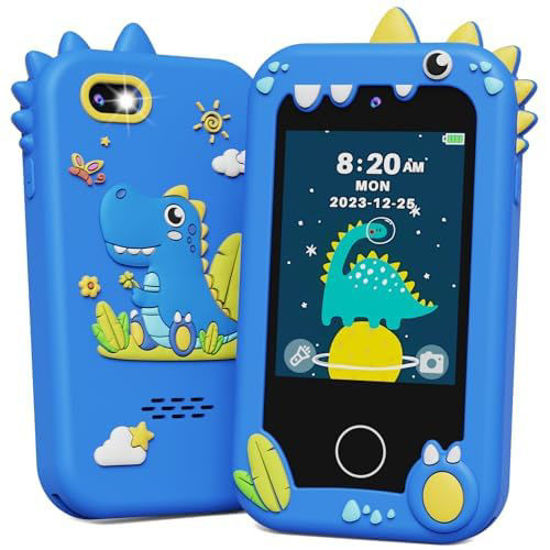 Picture of KOKODI Kids Smart Phone Toys, Touchscreen HD Dual Camera Cell Phone for Kids, Christmas Birthday Gifts Dinosaur Toddler Play Phone for Boys 3-10, Travel Toy Preschool Learning Toy for Kids