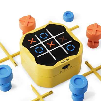 Picture of GiiKER Tic Tac Toe Bolt Game, Original 3-in-1 Handheld Puzzle Game Console, Portable Travel Games for Car Ride, Board Games for Kids and Adults, Birthday Gifts for Ages 3+