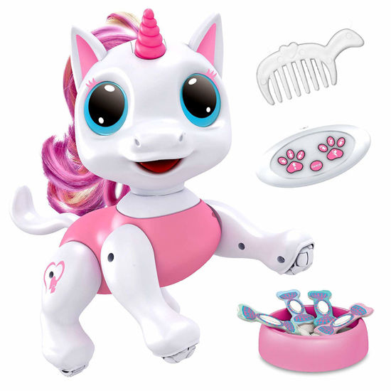 Picture of Power Your Fun Robo Pets Unicorn Toy for Girls and Boys - Remote Control Robot Toys with Interactive Hand Motion Gestures, STEM Programmable Treats, Walking, Dancing Robot Unicorn Kids Toy (Pink)