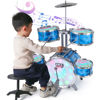Picture of Kids Drum Set for Toddlers with 5 Jazz Drum Kit & Lights (Vibrating-Controlled) & Alloy, Musical Instruments Toys, Boys Gifts for Aged 1-3 3-5