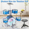 Picture of Kids Drum Set for Toddlers with 5 Jazz Drum Kit & Lights (Vibrating-Controlled) & Alloy, Musical Instruments Toys, Boys Gifts for Aged 1-3 3-5