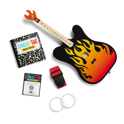 Picture of TinkerTar - Flame Electric Guitar - The Easiest Way to Start and Learn Guitar - 1 Stringed Toy Instrument for Kids Perfect Intro to Music for Young Kids Ages 3 and up - from Buffalo Games