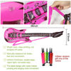 Picture of Inflatable Guitar with Strap, 9 Colors 35 Inch Rock Star Guitar Set Electric Blow Up Guitar for 80s 90s Themed Carnival Party, Adults Children’s Birthday Party, Wedding and Photo Booth Props