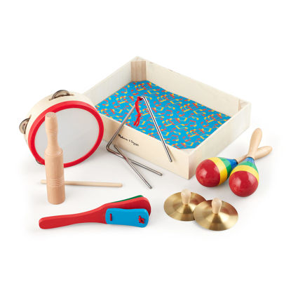 Picture of Melissa & Doug Band-in-a-Box Clap! Clang! Tap! - 10-Piece Musical Instrument Set - Kids Musical Instruments, Wooden Percussion Instruments For Toddlers And Kids Ages 3+