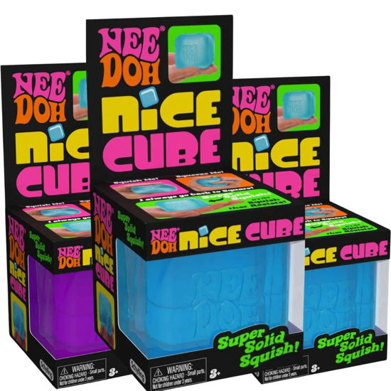 Picture of Schylling Needoh Nice Cube Sensory Toy with a Super Solid Squish - Always Returns to its Square Shape - Colors May Vary 3 Pack