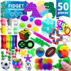 Picture of 50 Pcs Fidget Toys Pack - Stocking Stuffers for Kids, Gifts for Kids, Party Favors - Adults Stress Relief Sensory Toy - ADHD Toys Bulk for Classroom Treasure Box Prizes - Pop Its