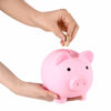 Picture of PJDRLLC Piggy Bank, Unbreakable Plastic Money Bank, Coin Bank for Girls and Boys, Medium Size Piggy Banks, Practical Gifts for Birthday, Easter, Christmas (Pink)
