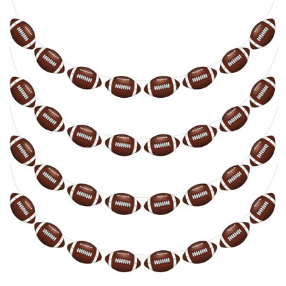 Picture of 4PC - Football Party Decorations - Football Banner - Football Hanging Decorations Decor for Themed Birthday Party Bowl Game Fans Home Garland Supplies Flag
