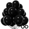 Picture of 110pcs Black Balloon 12 inch, Black Latex Balloons for Birthday Party Baby Shower Wedding(with 2 Ribbons).