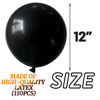 Picture of 110pcs Black Balloon 12 inch, Black Latex Balloons for Birthday Party Baby Shower Wedding(with 2 Ribbons).