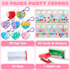 Picture of JOYIN 30 Packs Valentine’s Day Gift Cards with Heart Pop Bubble Keychain, Mini Pop Squeeze Toys, Stress Relief Fidget Toys for Kids Valentine's Party Favors, Classroom Exchange and Game Prizes