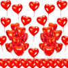 Picture of kortes Red Heart Balloons, 50pcs 10inch Foil, Valentine's Day Decoration Kit, Women's Department, Romantic Occasions