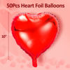 Picture of kortes Red Heart Balloons, 50pcs 10inch Foil, Valentine's Day Decoration Kit, Women's Department, Romantic Occasions