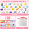 Picture of JOYIN 28 Packs Valentines Day Squishy Toy Gift Cards for Kids, Kawaii Mochi to Squeeze with Cards, Mochi Squishy Toy Stress Relief Fidget Toy for Kids Classroom Exchange Prizes Valentine Party Favor