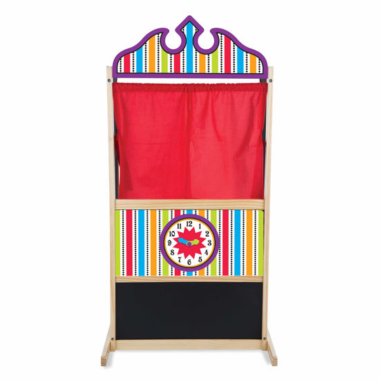Picture of Melissa & Doug Deluxe Puppet Theater - Sturdy Wooden Construction - Puppet Show Theater For Kids