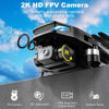 Picture of Drone with Camera, 2K HD FPV Drone with Brushless Motor, Altitude Hold, Gesture Selfie, One Key Take Off/Landing, 3D Flips, Waypoint Fly, 2 Batteries, Foldable Mini Drones for Kids and Beginners