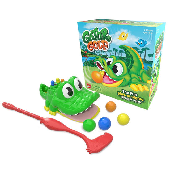 Picture of Gator Golf - Putt The Ball into The Gator's Mouth to Score Game by Goliath, Single, Gator Golf, 27 x 27 x 12.5 cm for age 3+ years